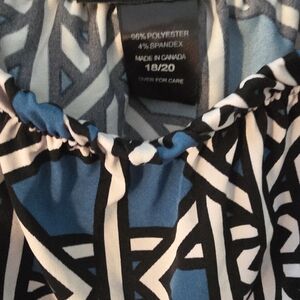 Ashley Stewart Abstract Blue and Black Blouse